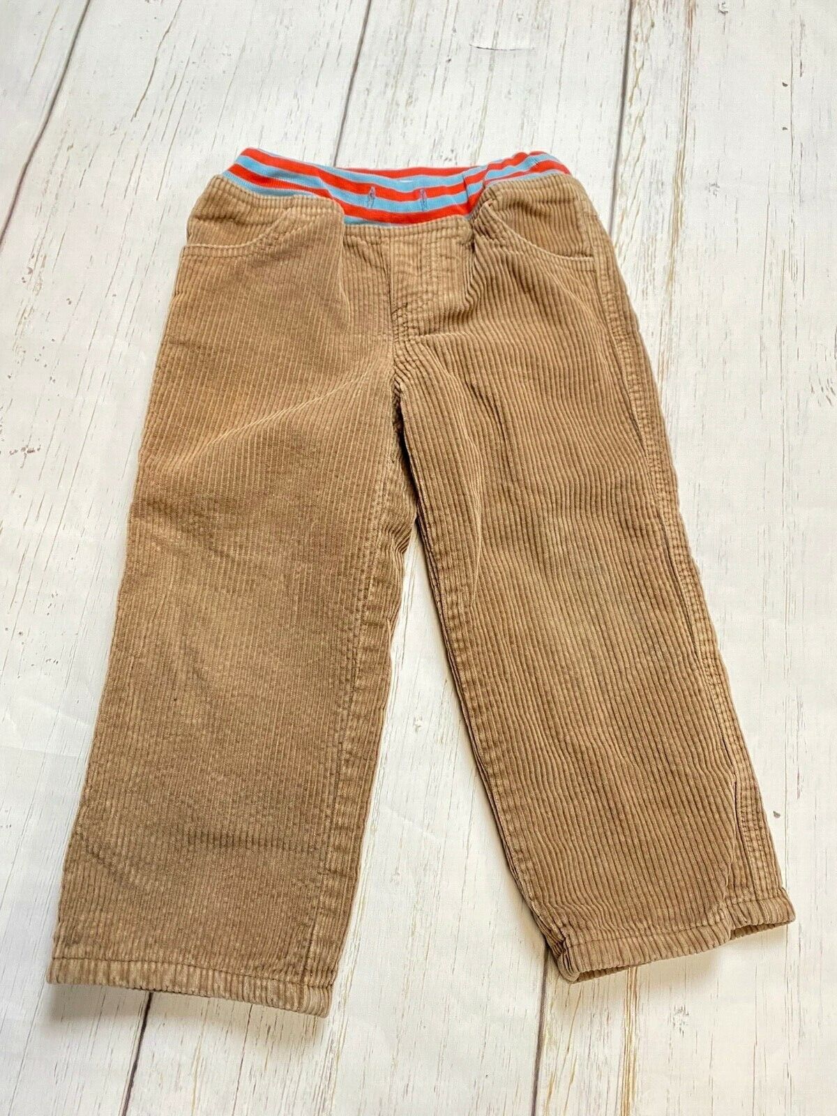 Baby Boden Boy Jersey Lined Corduroy Pull On Pants Brown 2-3 Yrs
